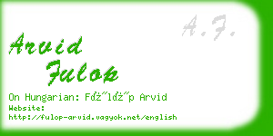 arvid fulop business card